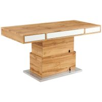 Livetastic KONFERENČNÝ STOLÍK, biela, farba duba, kov, kompozitné drevo, 140/70/48-77 cm