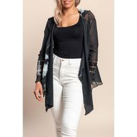 Transparente Strickjacke, Oliv