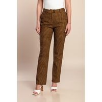 Karierte Hose Plus Size, Gelb