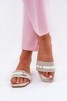 Boto Plné Dámské Sandály S Páskem A Přezkou Béžovo-Bílé Zilina