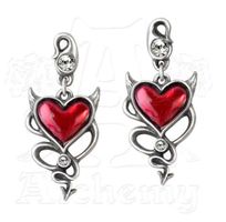 kolczyki ALCHEMY GOTHIC - Devil Heart Szpilki - ULFE22