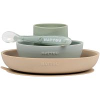 NATTOU Tableware Set of 4 Pieces набір посуду для дітей Green 4 кс