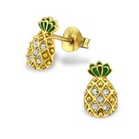 Olivie Strieborné náušnice ANANAS GOLD 0626