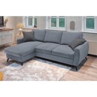 Livetastic ROZKLADACIA ROHOVÁ SEDAČKA, kov, textil, kompozitné drevo, sivá