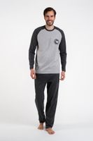 Men's pyjamas Morten, long sleeves, long trousers - melange/dark melange