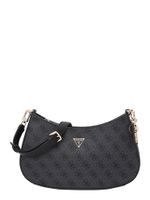 GUESS Ručna torbica 'NOELLE II TOP ZIP SHOULDER BAG'  antracit siva / crna