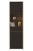 Vysoká vitrína embra - dub artisan/biely lesk