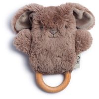 O.B Designs Bunny Soft Rattle Toy plüss játék csörgővel Earth Taupe 3m+ 1 db