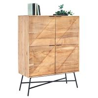 Ambia Home VYSOKÁ KOMODA, akácia, čierna, farba akácie, 105/135/45 cm