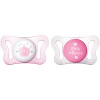 Chicco Physio Micro 0-2 m πιπίλα Girl-Crown/Text 2 τμχ