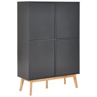 MID.YOU VYSOKÁ KOMODA, kaučukové drevo, sivá, prírodná farba, 100/149/40 cm