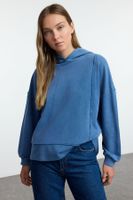 Trendyol Indigo wash Knitted Sweatshirt