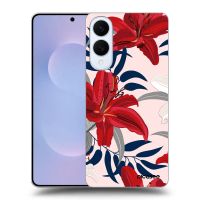 Silikónový prehľadný obal pre Samsung Galaxy S25 Edge 5G - Red Lily