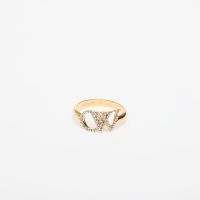 Off-White Ow Ring With Strass Gold/ Silver 54