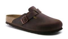Birkenstock Boston Soft Footbed Oiled Leather Narrow Fit Unisex - Sandále Birkenstock - Hnedá - 0159713-7 - Size: 7