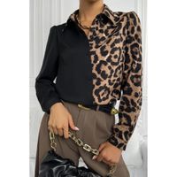 Edles Leoparden-Print-Shirt, Schwarz/Leopard