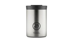 24 Bottles Travel Tumbler Brushed Steel 350ml Unisex - Pohár 24Bottles - Silver - TT_035_brushed_steel-One-size - Size: One size