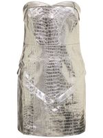 Hemly Embossed Strapless Mini Dress