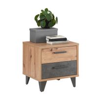 Carryhome NOČNÝ STOLÍK tmavosivá, dub artisan