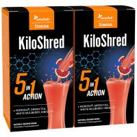 KiloShred 2er Pack - 5-in-1 Getränk zum Abnehmen. Orangengeschmack. Vegan. 20 Beutel | SlimJOY