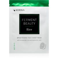 KORIKA FermentBeauty Brightening Face Sheet Mask with Fermented Rice and Hyaluronic Acid rozjasňujúca plátenná maska s fermentovanou ryžou a kyselinou