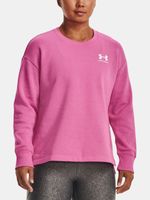 Under Armour Rival Fleece Oversize Crew Sweatshirt Rosa