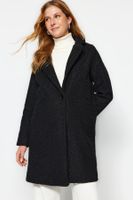 Trendyol Black Midi Boucle Coat