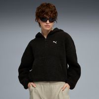 PUMA Wardrobe Essentials Oversized Polarfleece Hoodie Damen, Kleidung, Schwarz, S