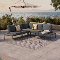 Beldano TERASOVÁ SEDACIA SÚPRAVA 4-dielne, kov, plast, textil