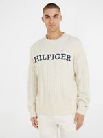 Tommy Hilfiger Cable Monotype Crew Neck Džemper bijela