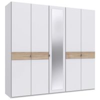 Carryhome SKRIŇA SO ZRKADLOM, biela, farba duba, hikória, 225/208/58 cm