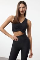 Trendyol Black Soft Brushed Fabric Support/Shaping Knitted Sports Bra