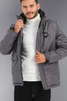 River Club Men's Anthracite Hooded Water And Windproof Fibrous Winter Coats & Parka