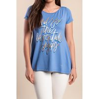 Bedrucktes T-Shirt, Blau