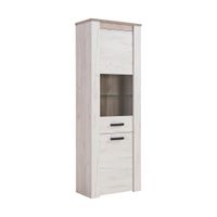 XXXL VITRÍNA, farba strieborného duba, 68,5/195/36,5 cm