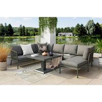 Ambia Garden TERASOVÁ SEDACIA SÚPRAVA 5-dielne, kov, plast, textil