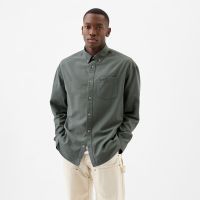Koszula GAP Longsleeve Standard-Fit Oxford Logo Shirt Laurel Wreath Green 17-6 L