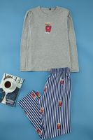 Trendyol Men's Gray Teddy Bear Regular Fit Knitted Pajama Set