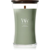 Woodwick Verdant Fig dišeča sveča z lesenim stenjem 610 g