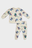 DEFACTO Baby Girl 2-Piece Set Disney Lilo & Stitch Crew Neck Sweatshirt Elastic Waist Tracksuit Bottoms