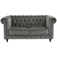Xora SEDAČKA CHESTERFIELD, drevo, textil, sivá, čierna