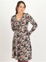 Black-beige women's floral dress Blutsgeschwister Hot Knot - Women's