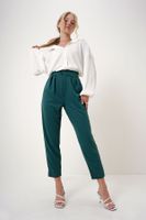 Trend Alaçatı Stili Women's Walnut Green High Waist Carrot Pants