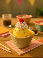 Sinsay - Miska w kształcie wafelka do lodów - żółty