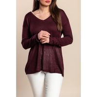 Button-Down-Pullover, Lila