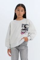 DEFACTO Girls Disney Mickey & Minnie Relax Fit Crew Neck Sweatshirt