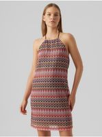 Brown women's patterned dress VERO MODA Dicte - Women's