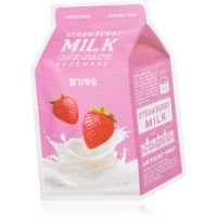 A’pieu One-Pack Milk Mask Strawberry rozjasňujúca plátienková maska 21 g