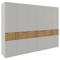 Dieter Knoll ŠATNÍ SKŘÍŇ S OTOČNÝMI DVEŘMI, dub, barvy dubu, světle šedá, 302/218/60 cm