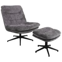 Cantus RELAXAČNÍ KŘESLO S TABURETEM, kov, textil, antracitová